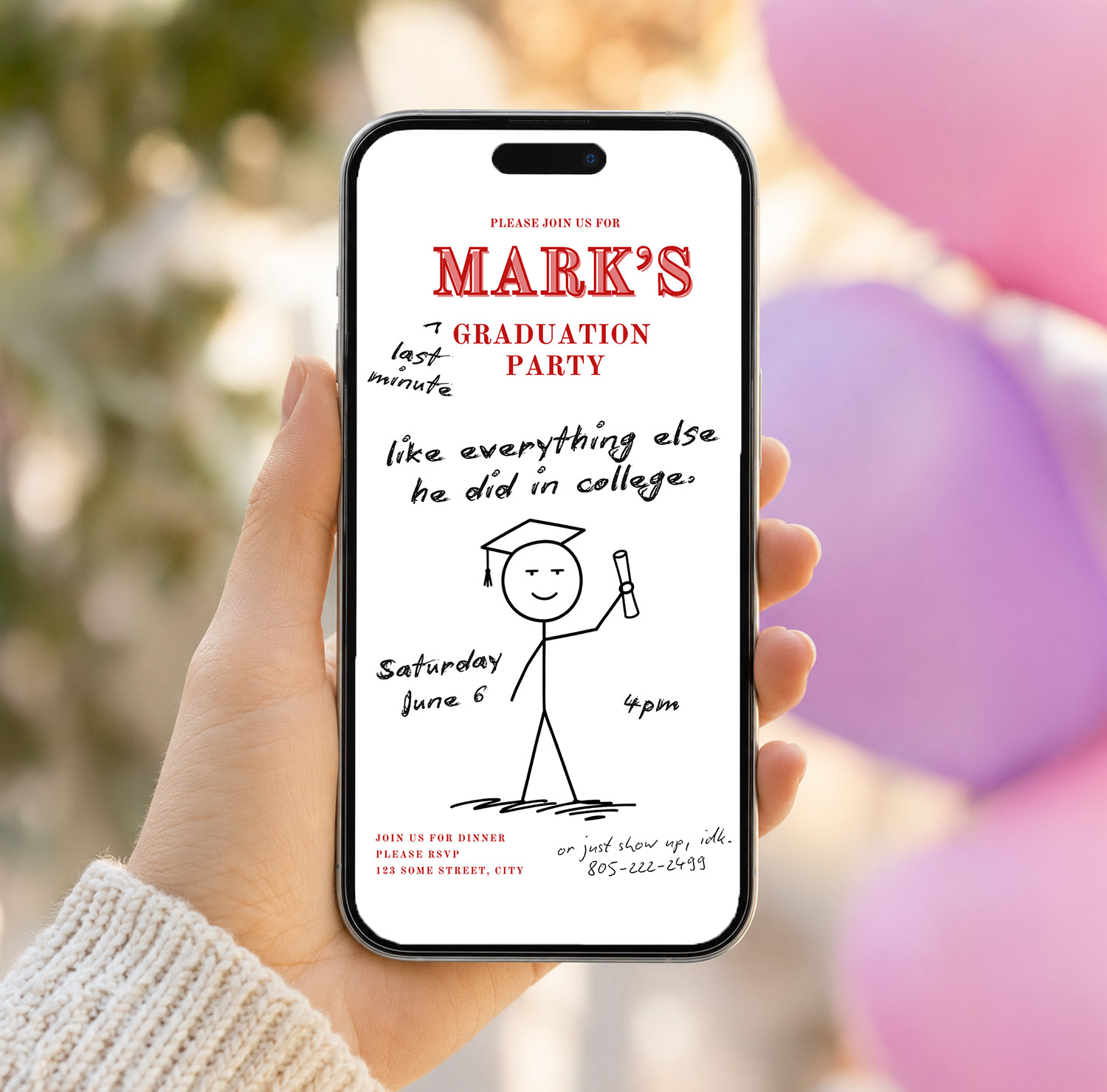 funny graduation invite
