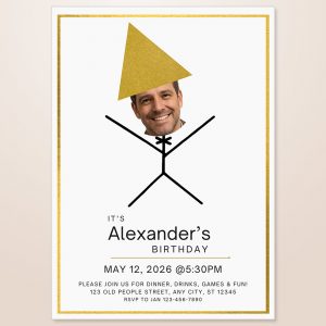 Funny Add Your Face Birthday Invitation Template