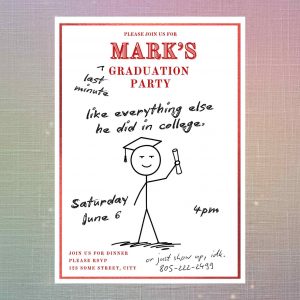Last Minute Graduation Party Invitation Template