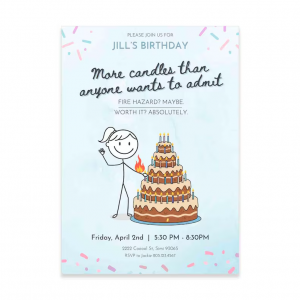 Funny sarcastic adult birthday invitation template editable in Canva