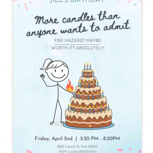 Funny sarcastic adult birthday invitation template editable in Canva