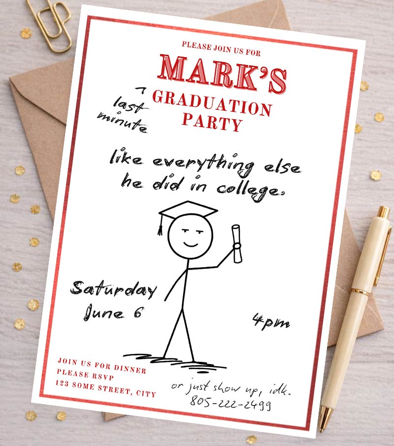 funny graduation invite